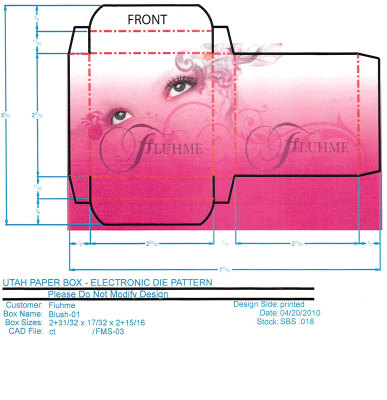 A package design for cosmetic creme produced by Flume Cosmetics.