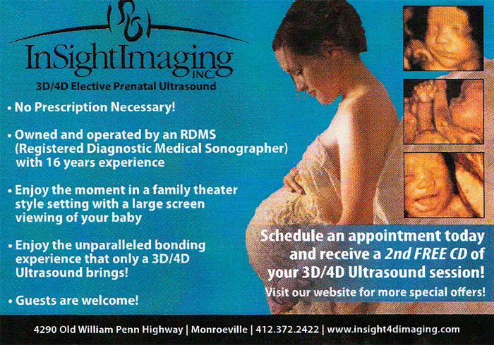 Postcard design for InSight Imaging 3D ultrasound in Monroeville, PA.