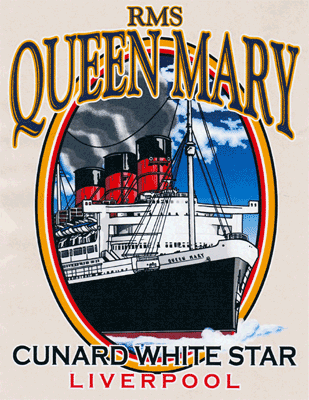 T-shirt design for the Cunard White Star cruise ship lines in Valencia, CA.
