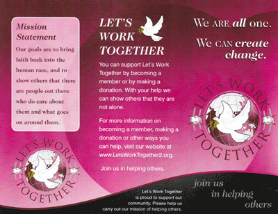 A flyer for Let's Work Together.