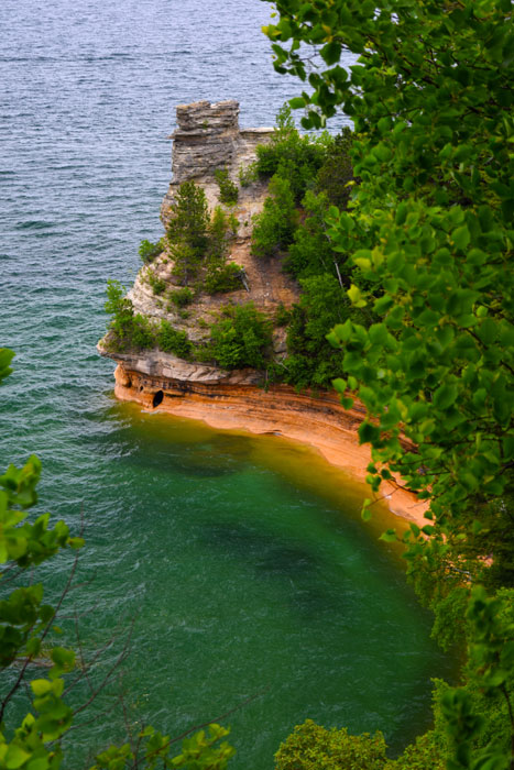 Pictured Rocks National Seashore in the Upper Peninsula of Michigan, along Lake Superior shoreline.